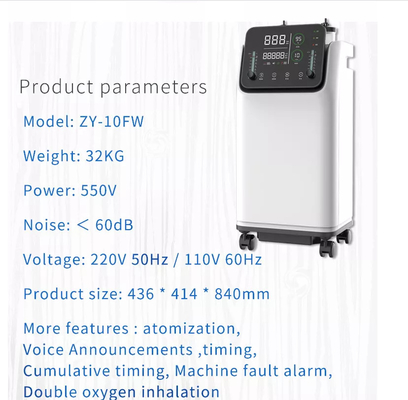 Plein générateur portatif intelligent de machine de l'oxygène de nébuliseur 10 litres