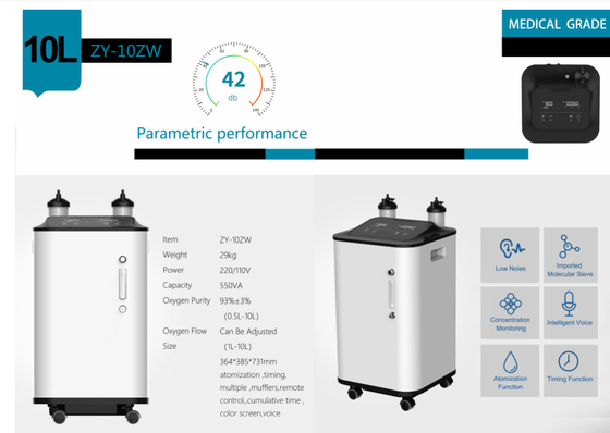 Machine de l'oxygène d'écoulement de pureté de GV 96% haute machine de l'oxygène de 10 O2 de litre